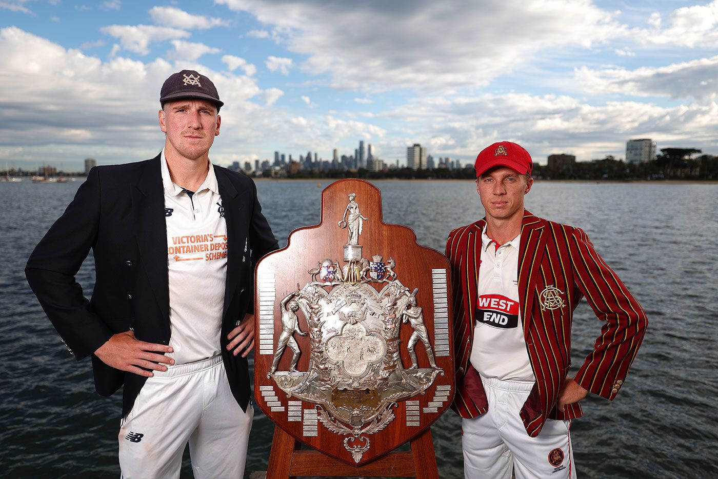 Will Sutherland and Nathan McSweeney with the Sheffield Shield