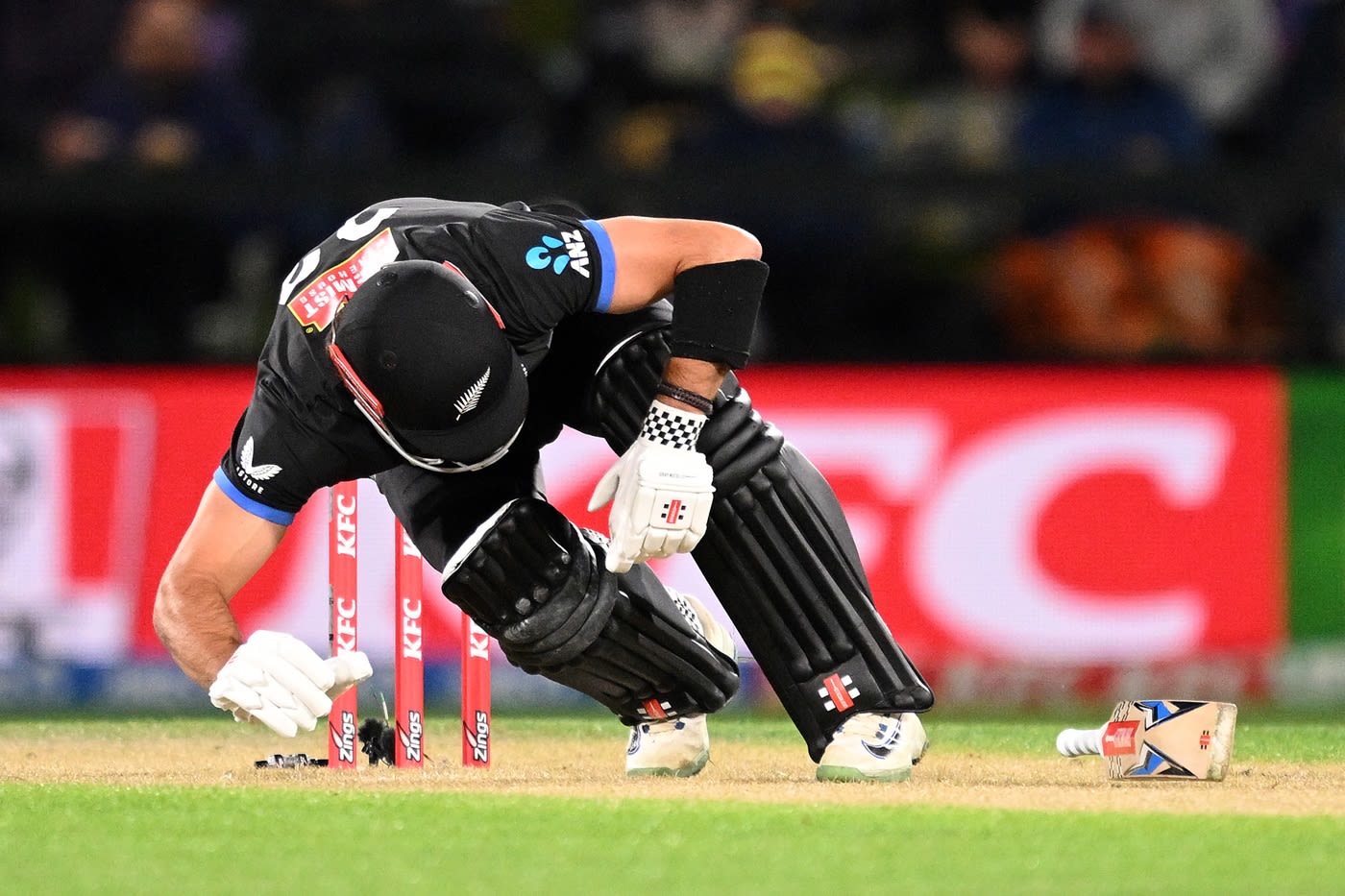 Tim Robinson copped a blow early in the innings
