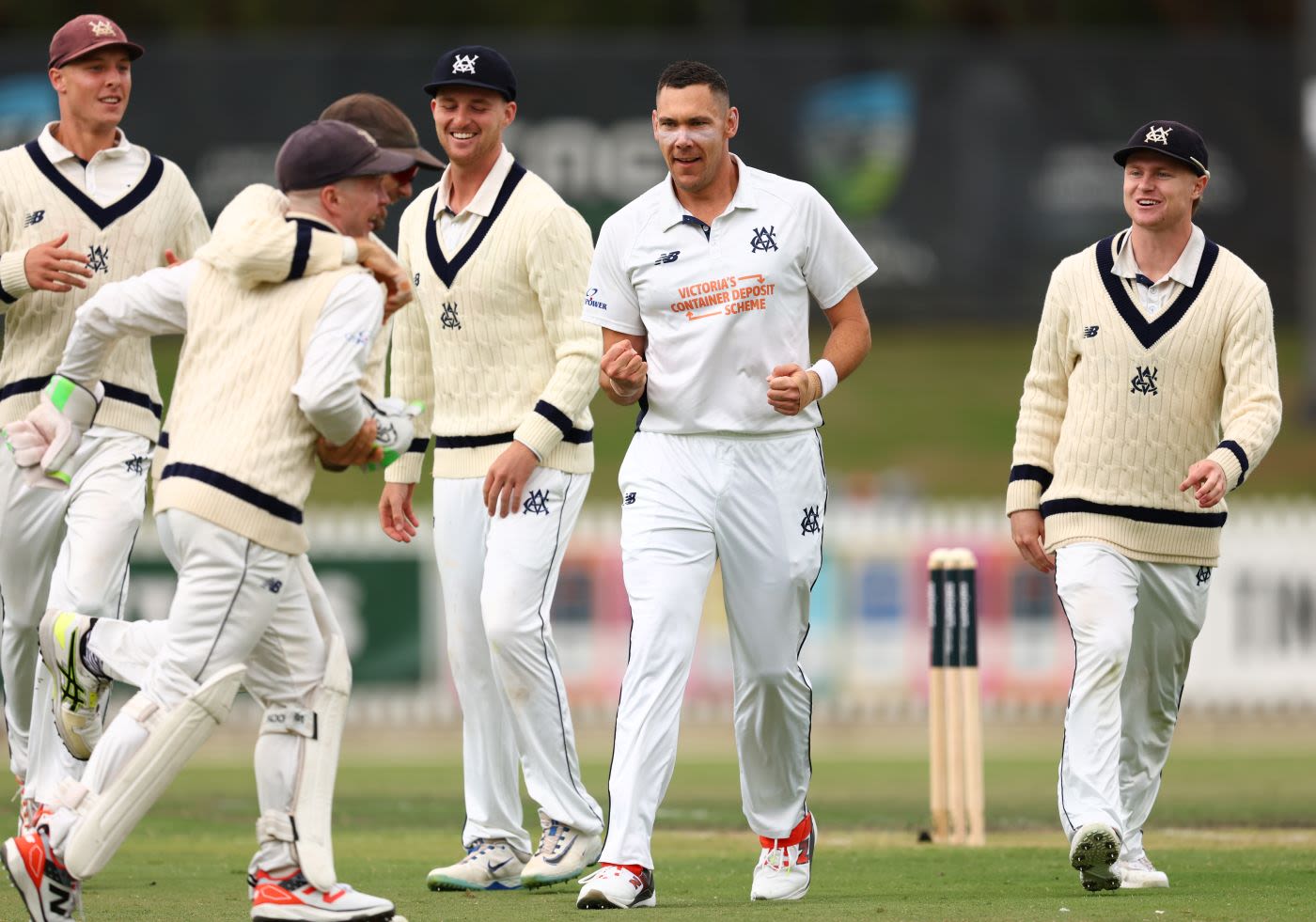 Scott Boland celebrates a wicket