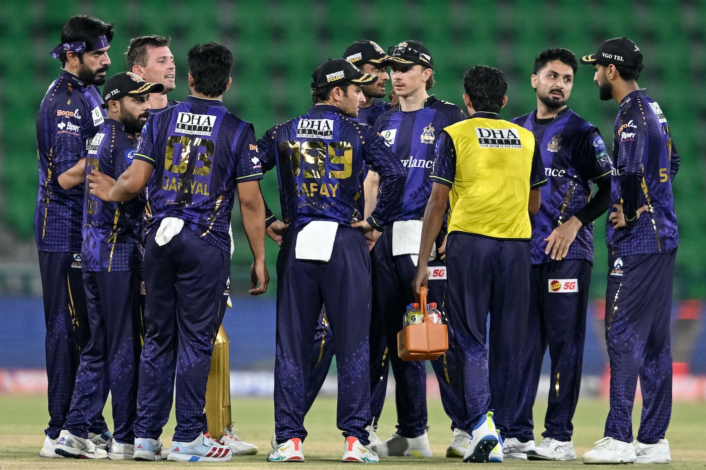 Abrar Ahmed celebrates after getting David Warner