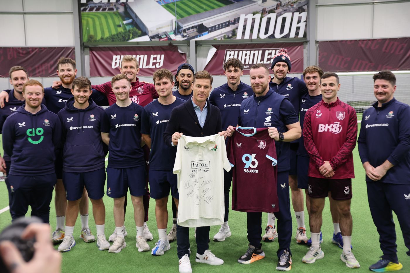 Steven Croft and Scott Parker swapped ideas during Lancashire's pre-season trip to Burnley