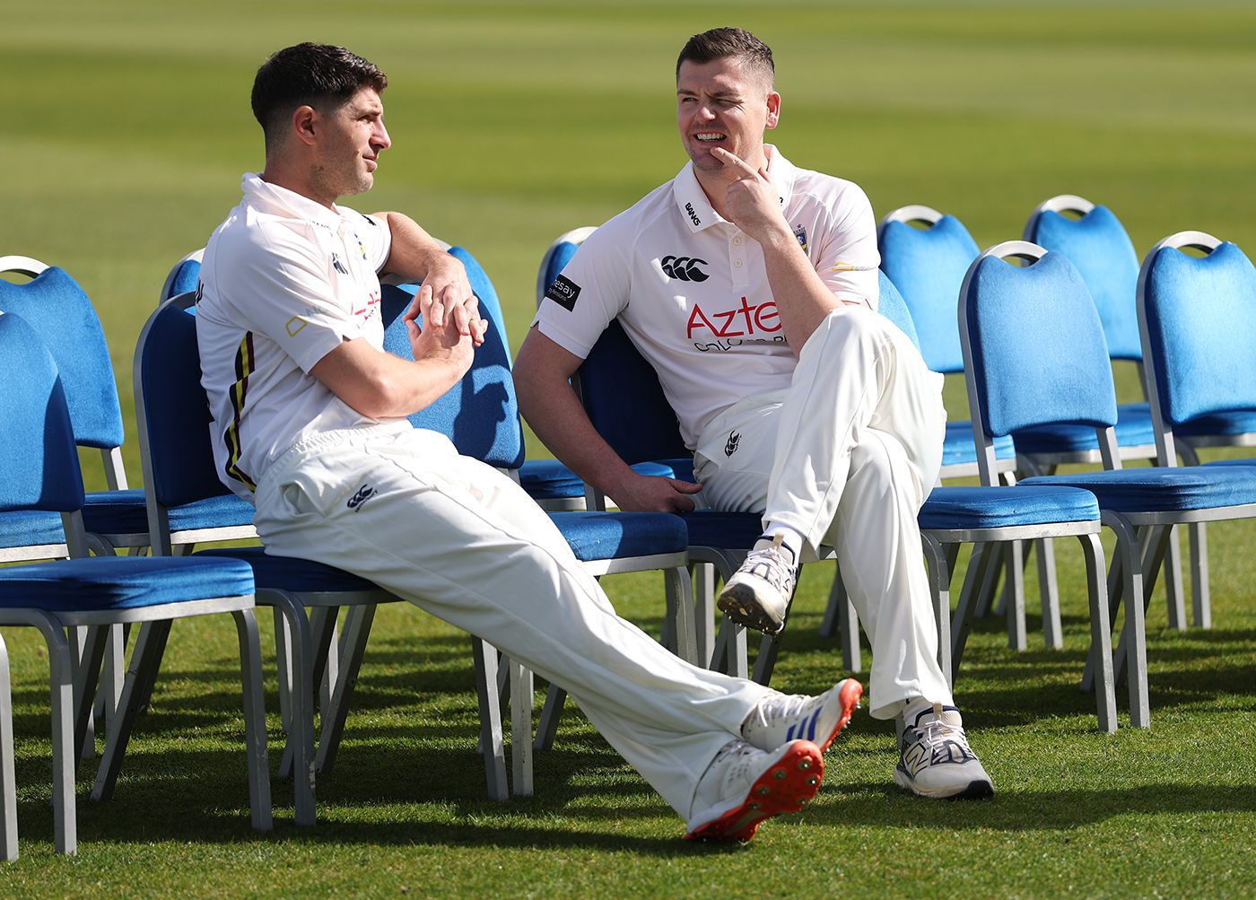 Colin Ackermann and Alex Lees at Durham's team photo shoot