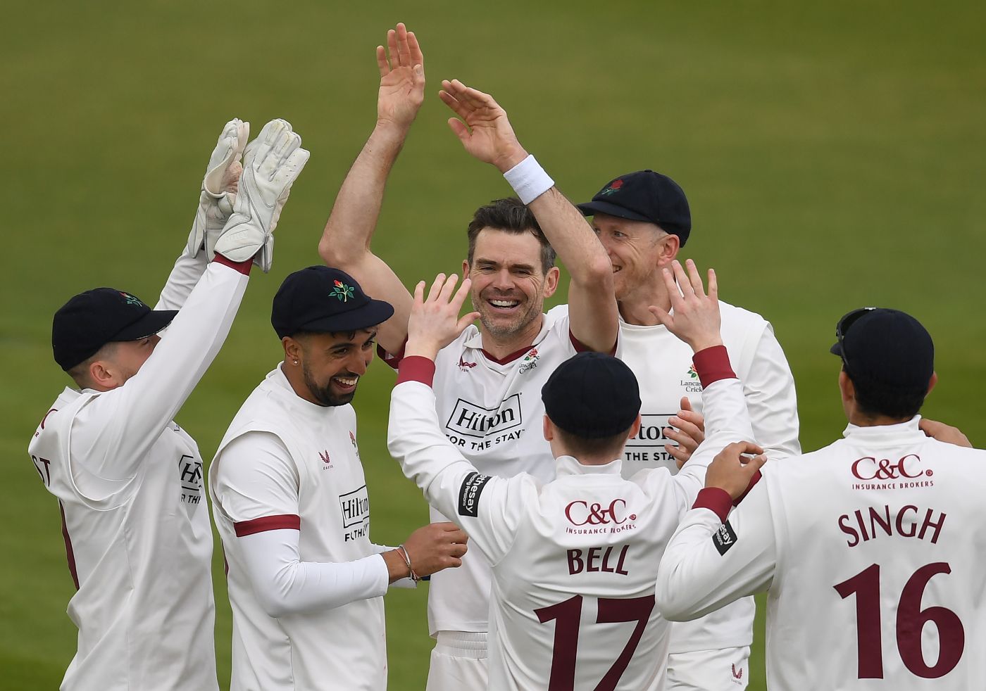 James Anderson ripped through Northants as he claimed a first-class wicket for the 25th consecutive season
