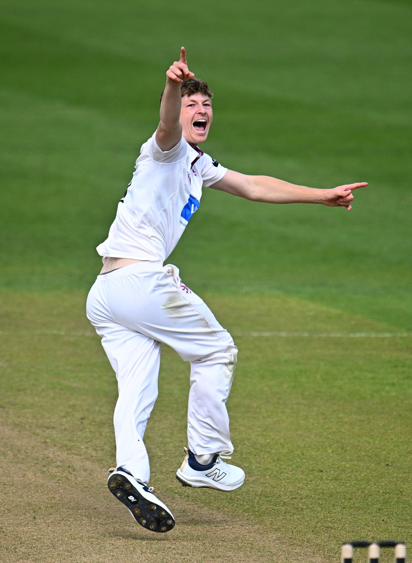 Alfie Ogborne appeals for another wicket