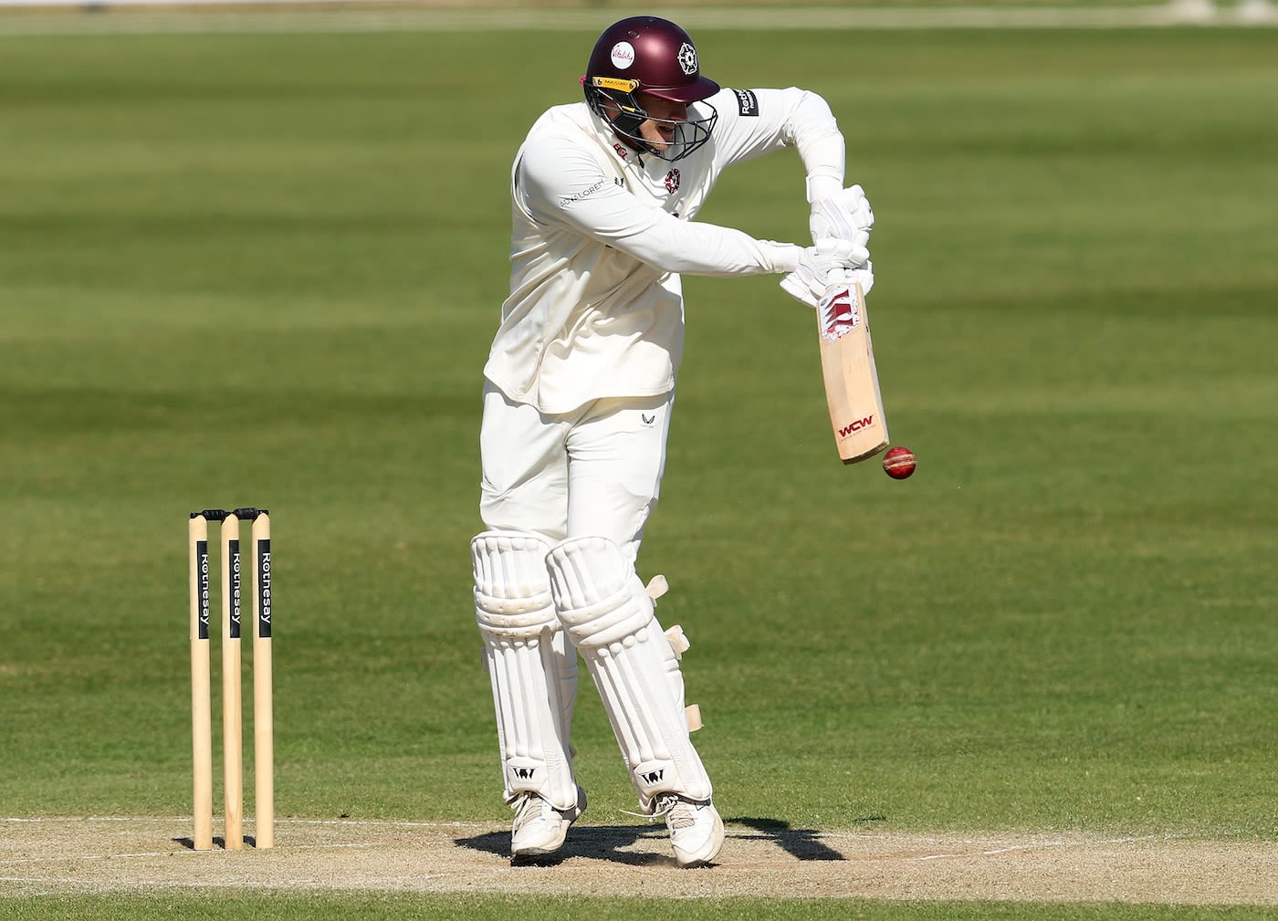 George Bartlett defends into the leg side