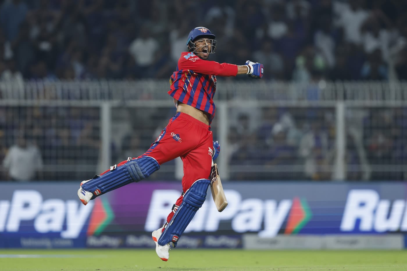 Mukul Choudhary celebrates victory after his stunning knock