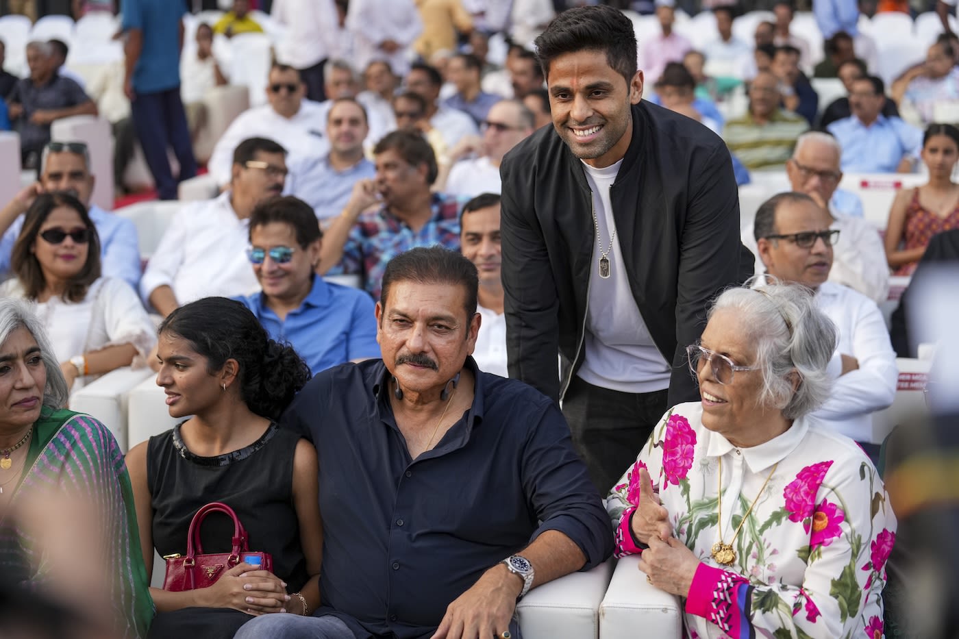 Suryakumar Yadav caught up with Ravi Shastri and Diana Edulji