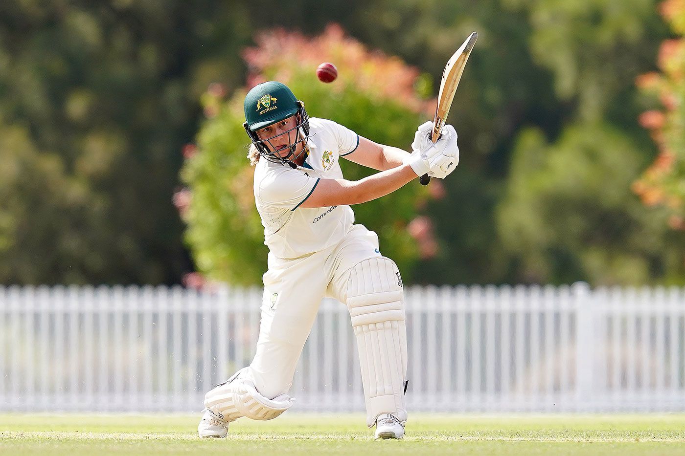 Anika Learoyd drives through the covers