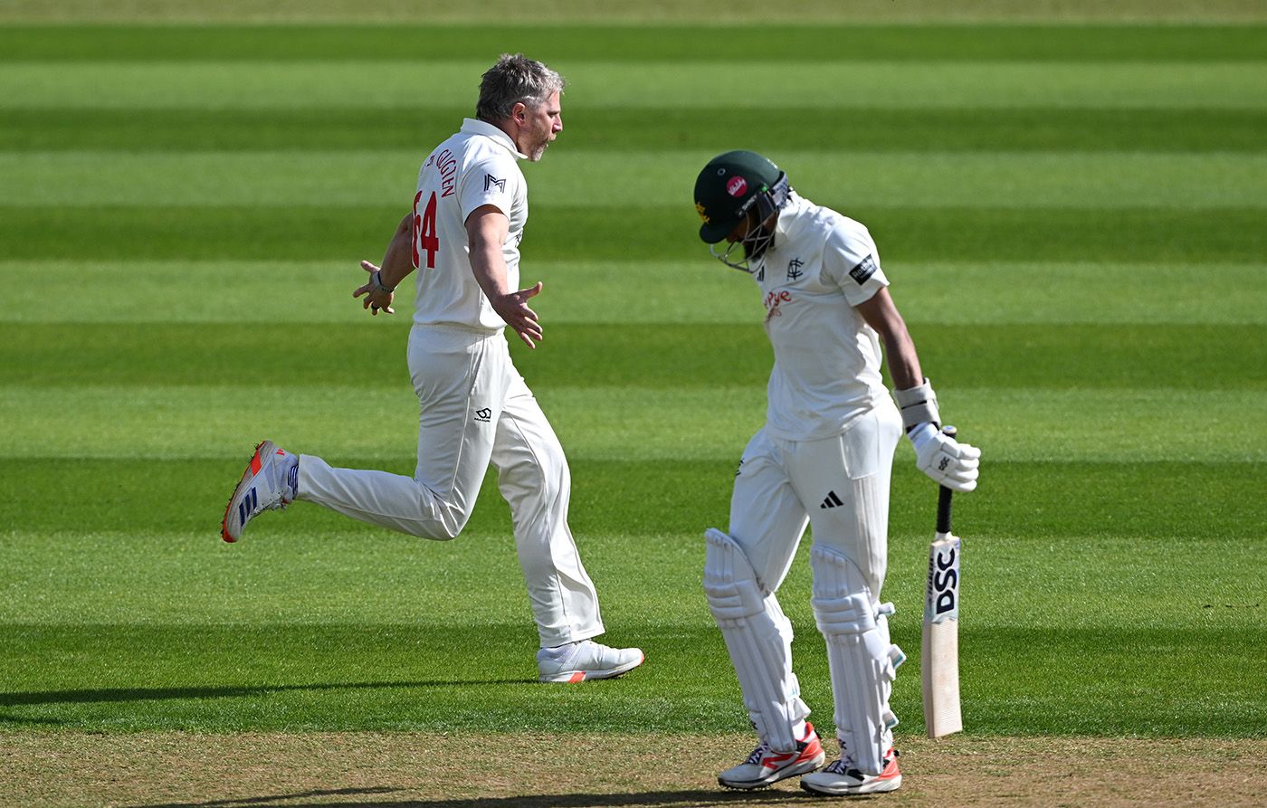 Timm van der Gugten removed Haseeb Hameed first ball