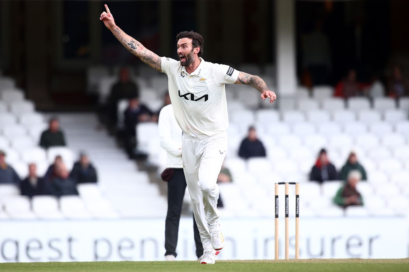 Reece Topley made his first first-class appearance in almost four years