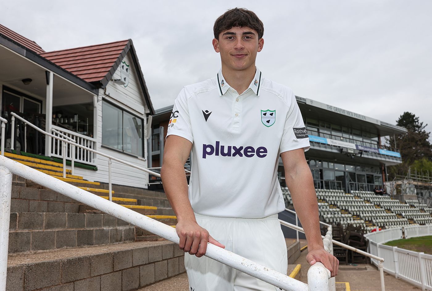 Dan Lategan poses for a picture at Worcestershire's media day