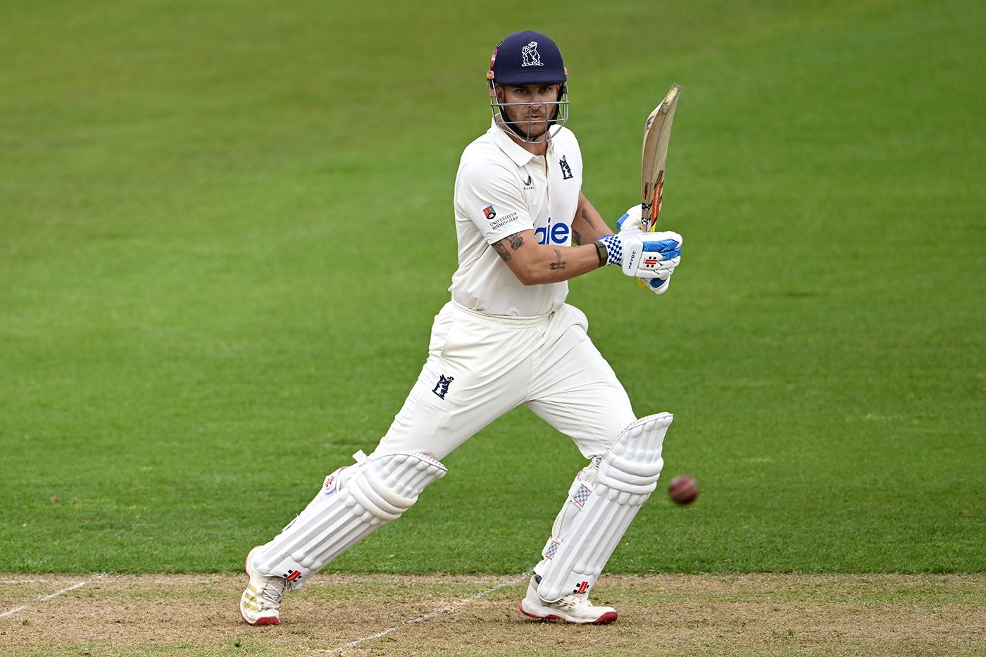 Sam Hain battled as wickets fell around him