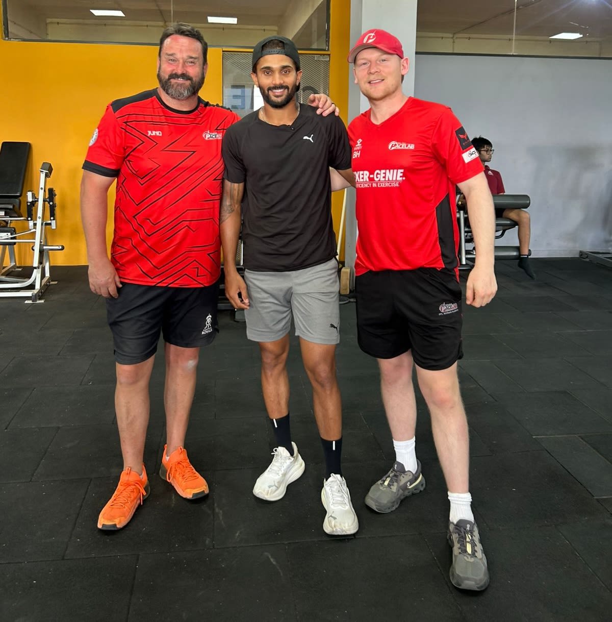 Steffan Jones (left) has helped Nitish Kumar Reddy improve his pace