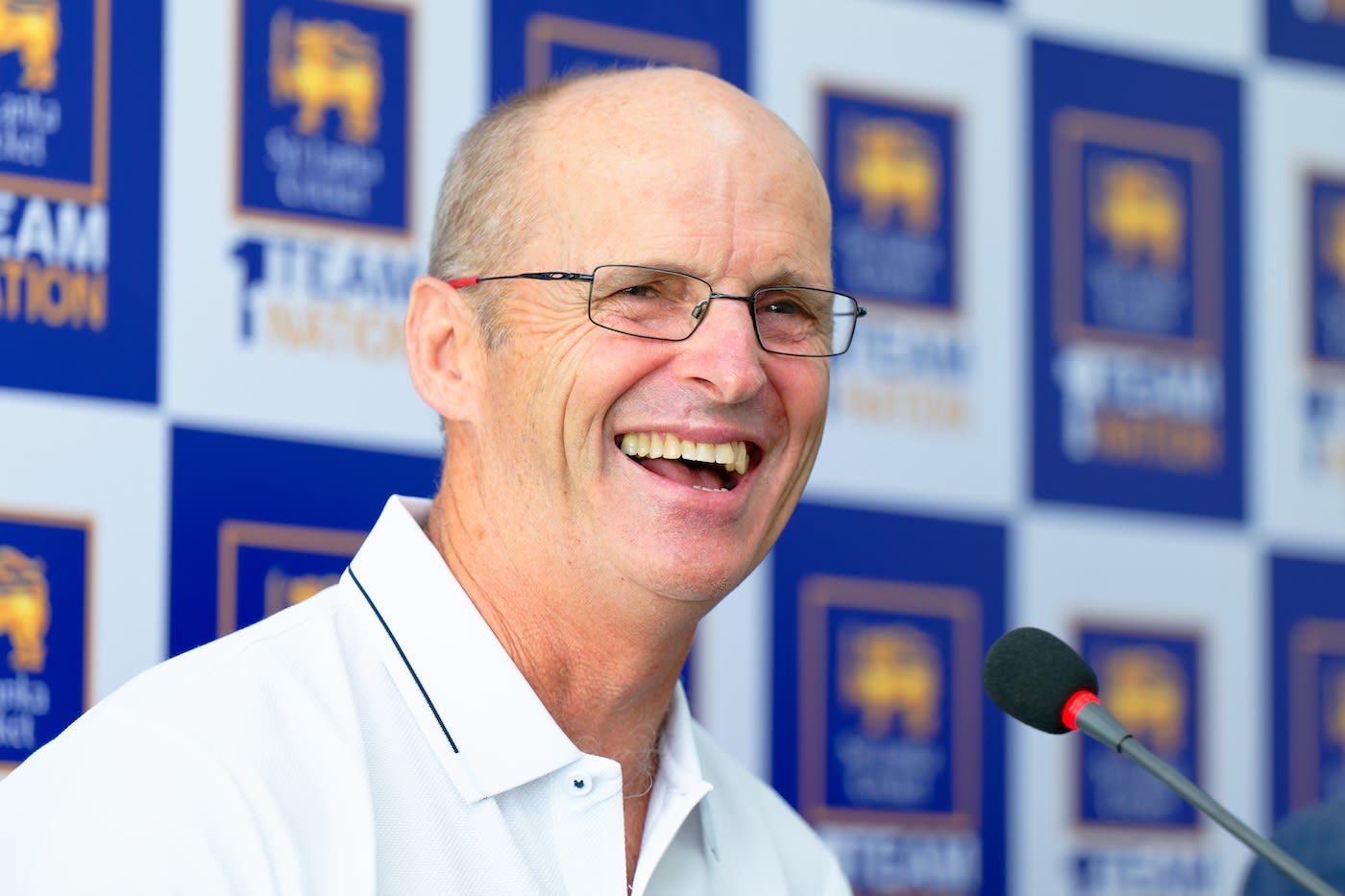 Gary Kirsten has a laugh while interacting with the media