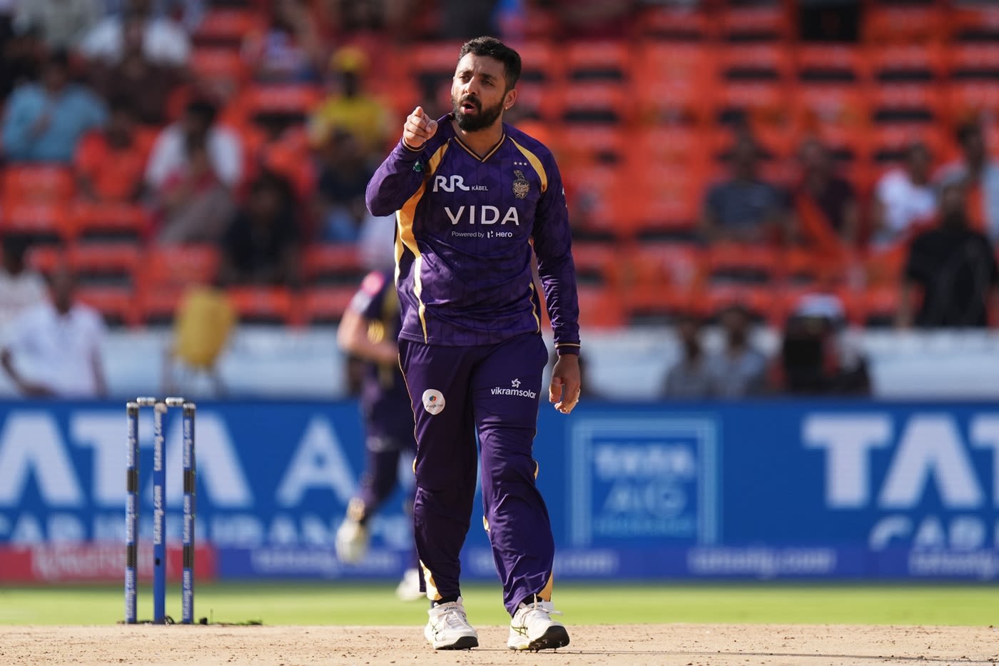 Even Varun Chakravarthy has something to say after taking a wicket
