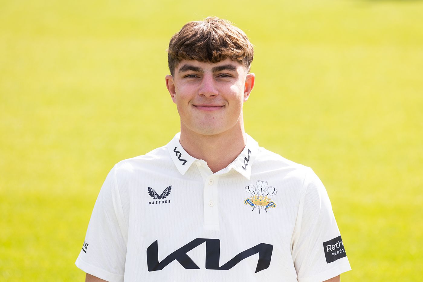 Adam Thomas poses at Surrey's pre-season media day