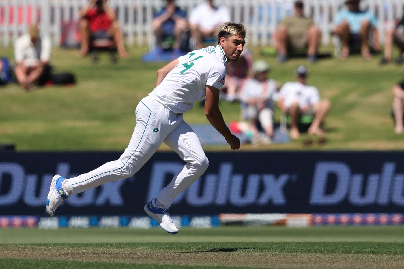 Duanne Olivier bowls during his most recent Test