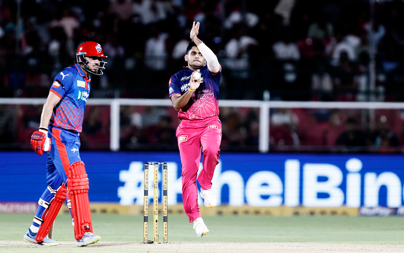 Tushar Deshpande bowls