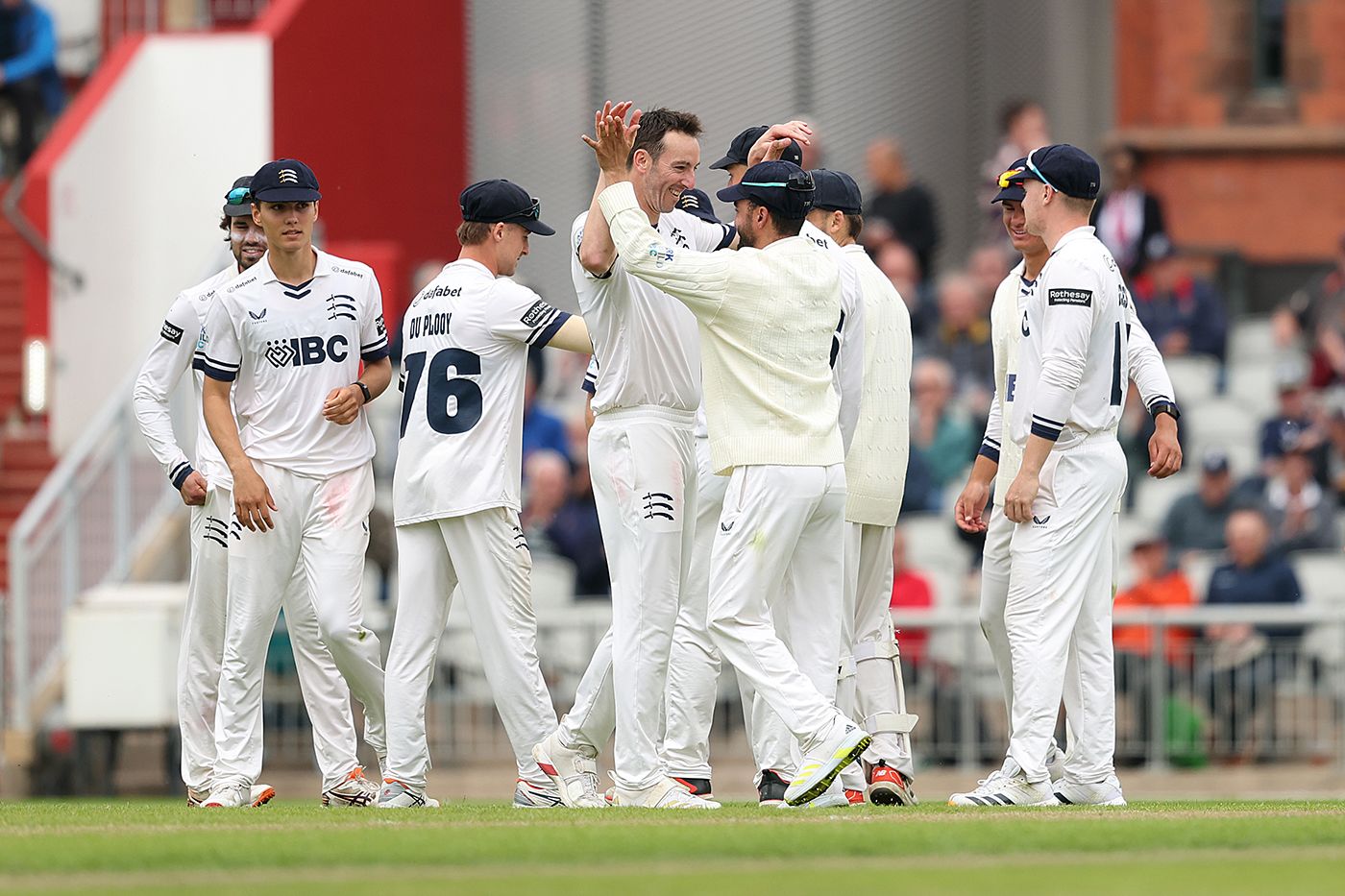 Toby Roland-Jones celebrates a breakthrough