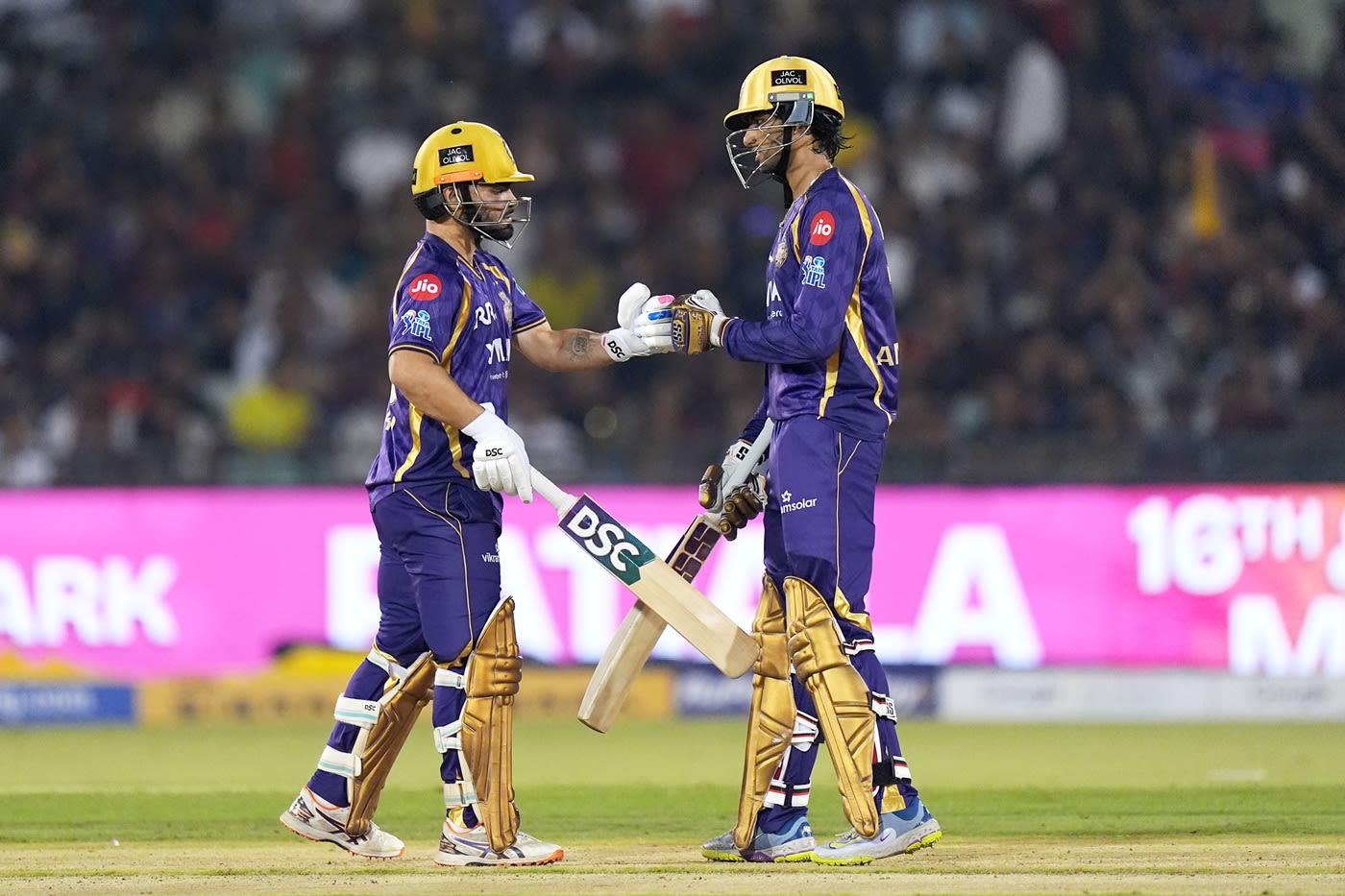 Angkrish Raghuvanshi and Rinku Singh added 76 runs for the fourth wicket