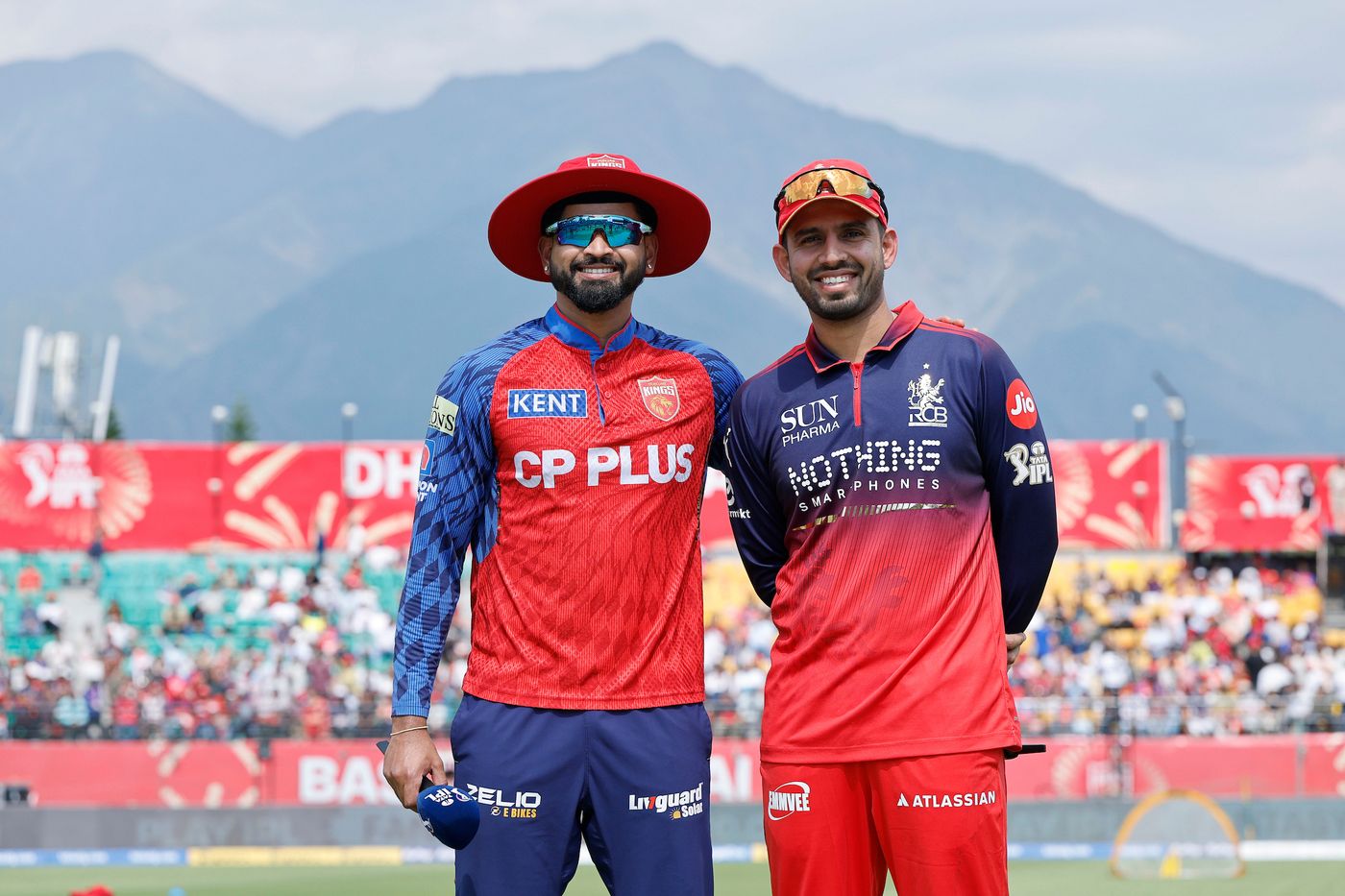 Shreyas Iyer and Jitesh Sharma at the coin toss