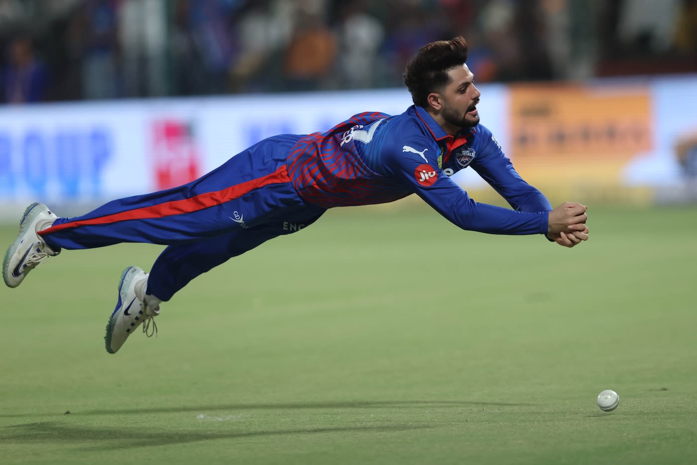 Sameer Rizvi put down a tough chance off Vaibhav Sooryavanshi