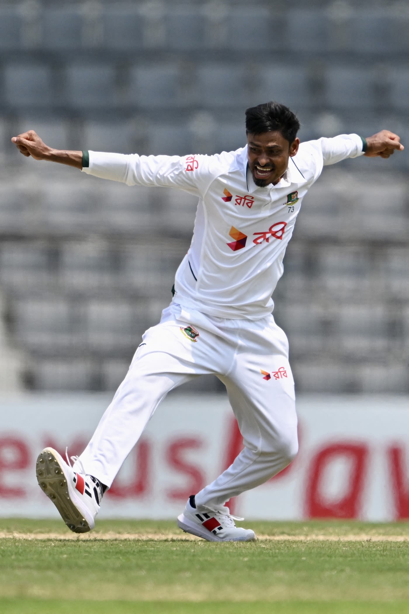 Taijul Islam is pumped after sending back Babar Azam