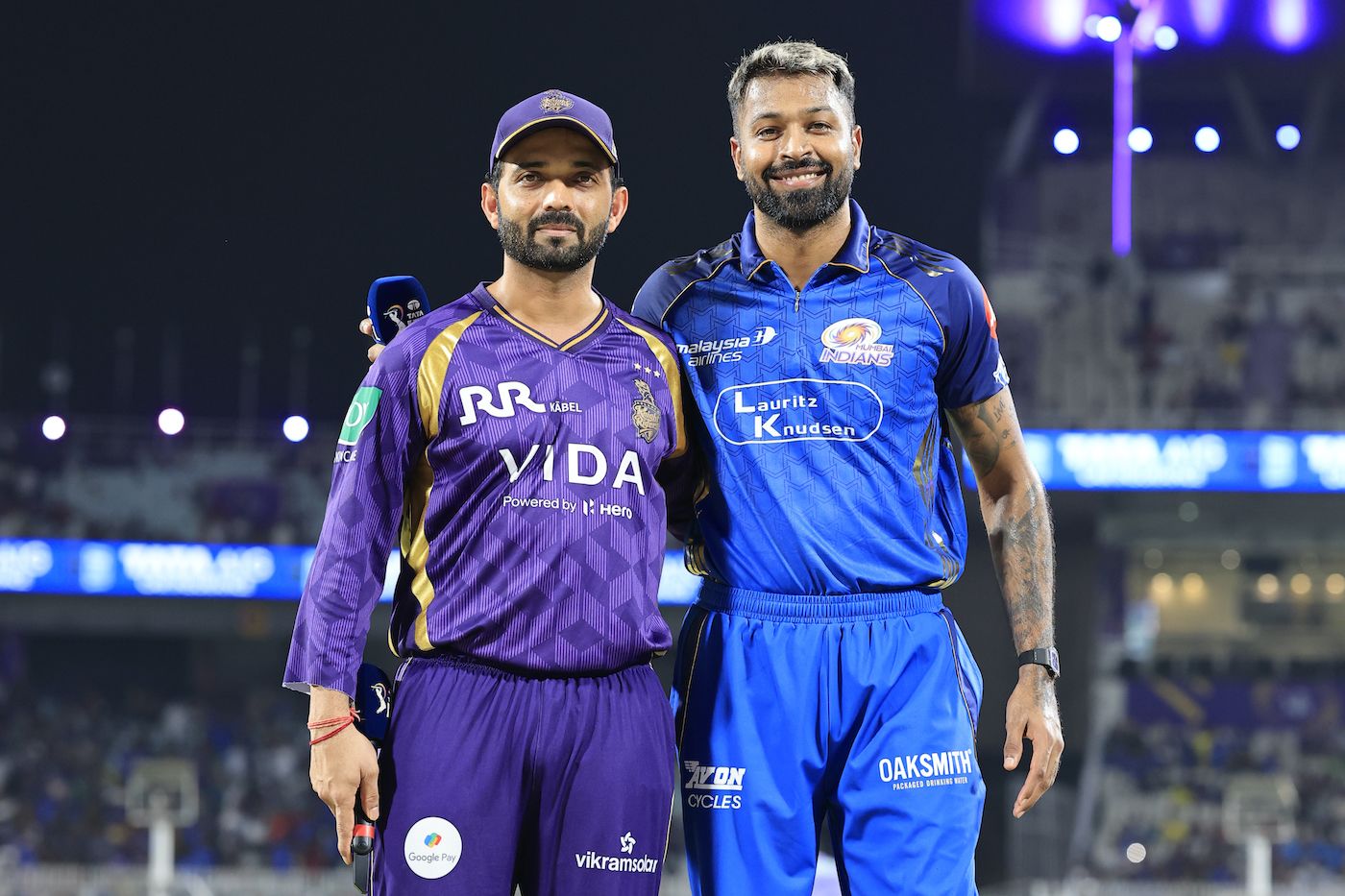 Ajinkya Rahane and Hardik Rahane at the toss