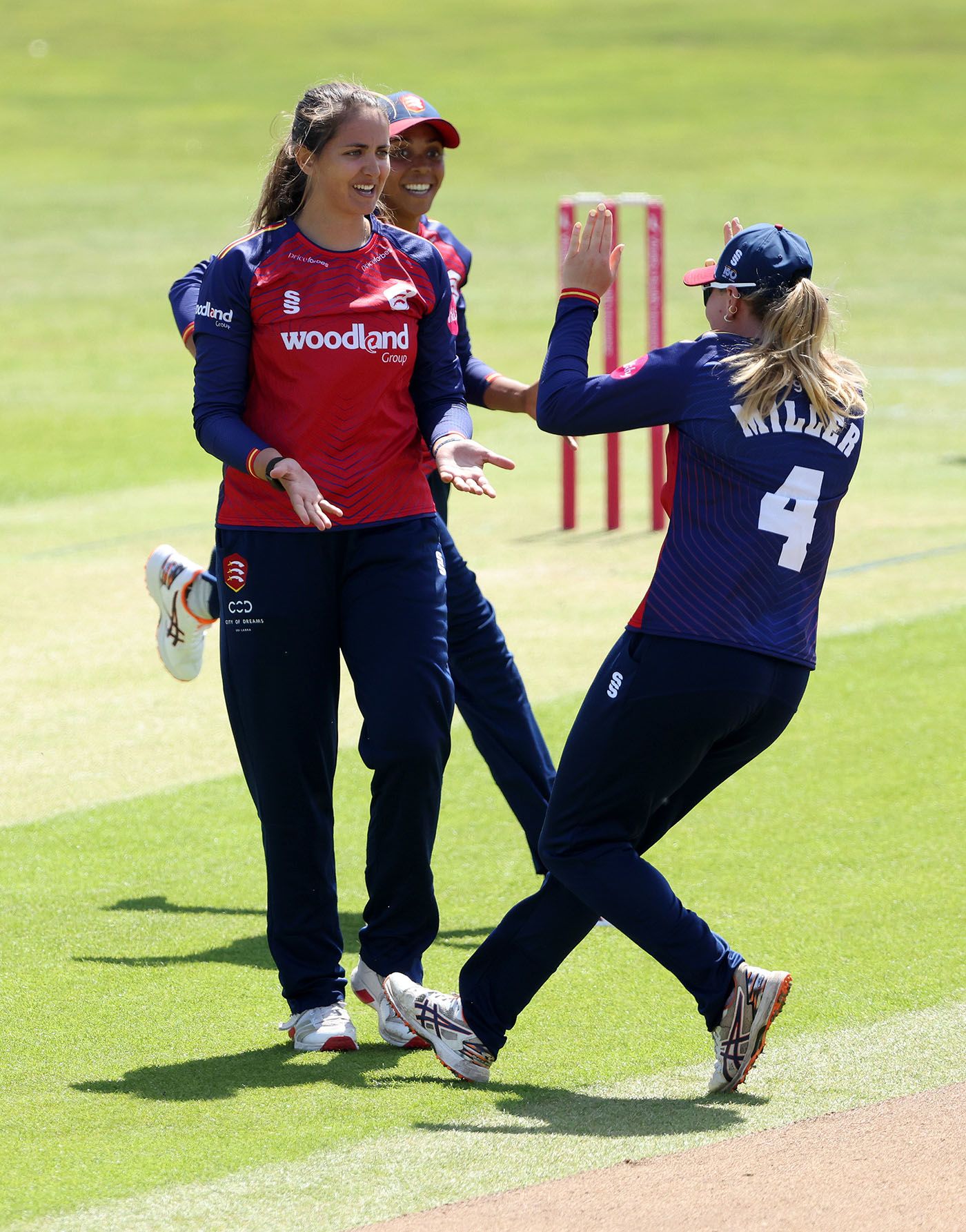 Sophie Munro celebrates an early wicket