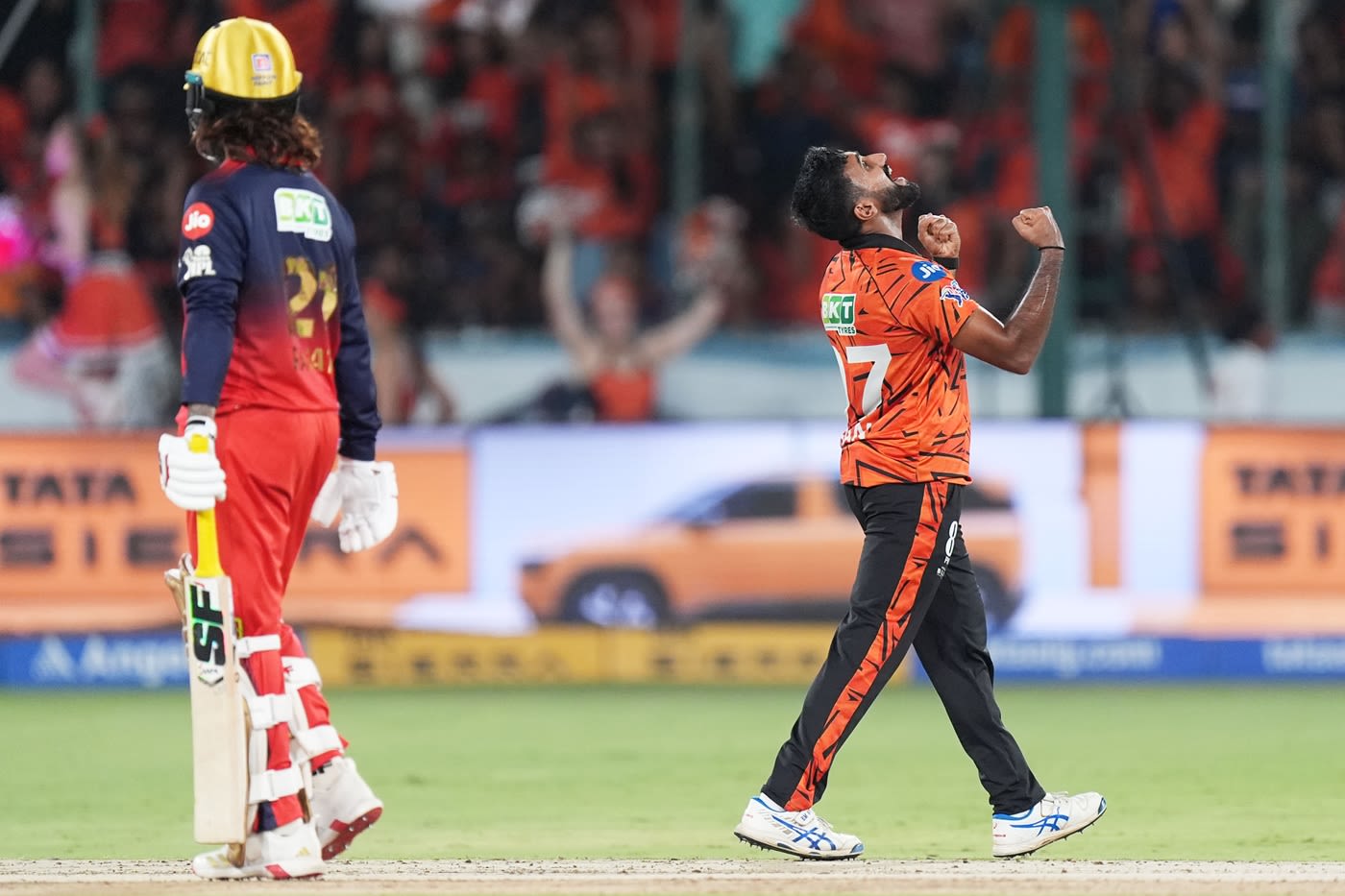 Eshan Malinga had Devdutt Padikkal holing out to deep midwicket