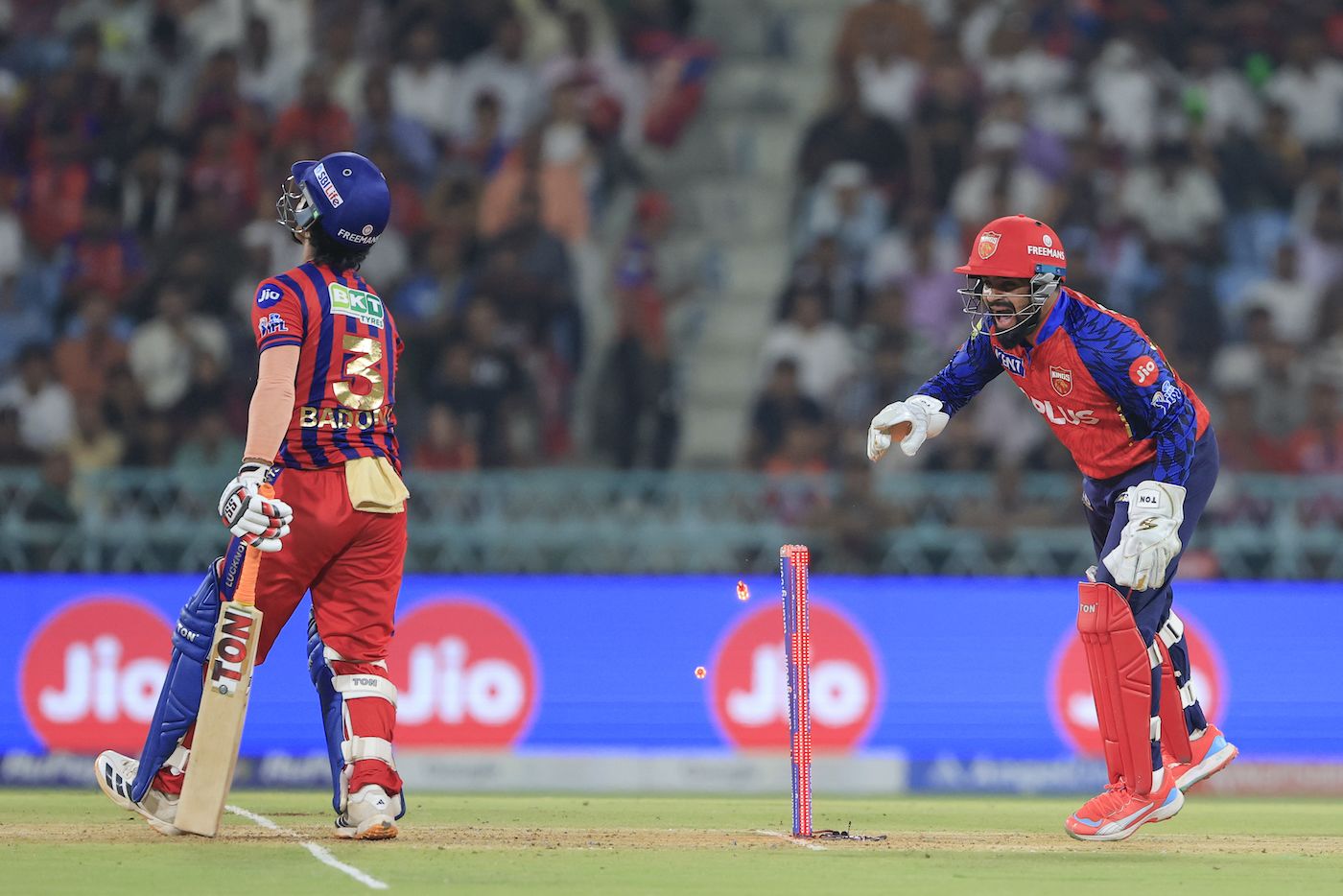 Ayush Badoni was stumped by Prabhsimran Singh