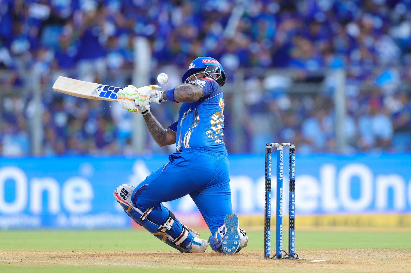 Suryakumar Yadav copped a blow on the grille in the sixth over