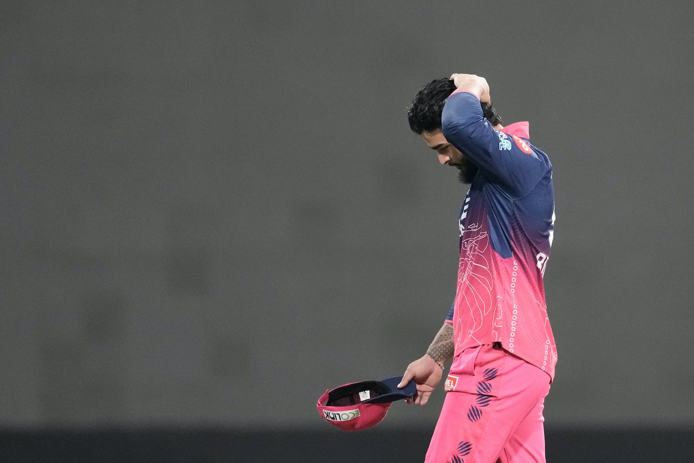 Riyan Parag was understandably dejected after the loss