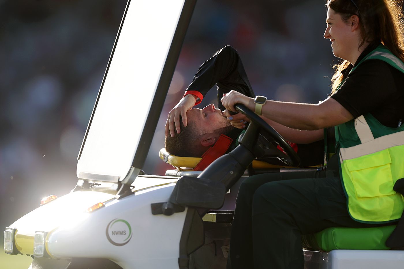 Sol Budinger was taken off on a stretcher after colliding with a team-mate