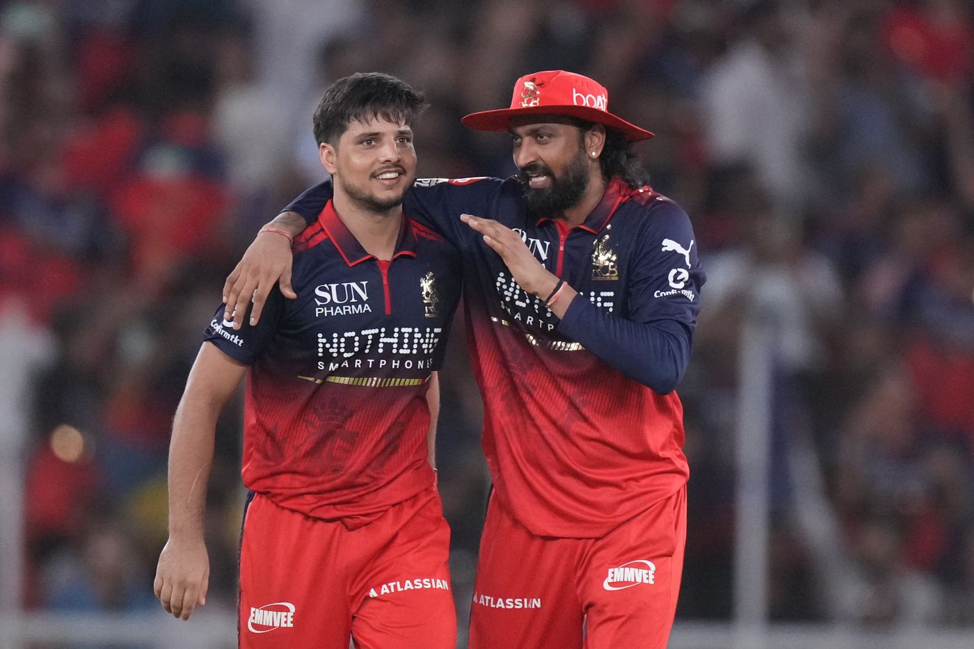 Rasikh Salam and Krunal Pandya have a chat