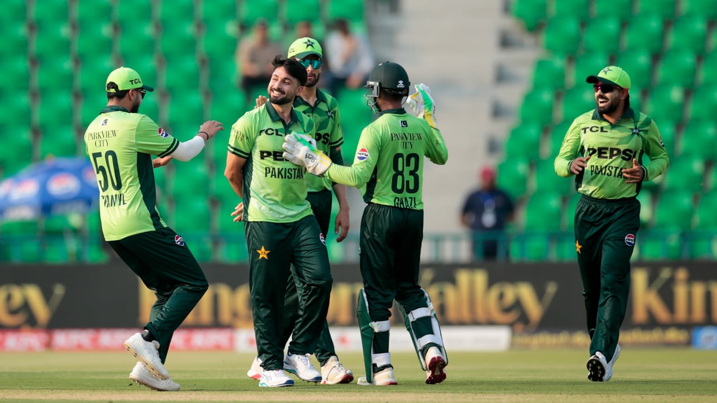 Abrar Ahmed with his trademark celebration