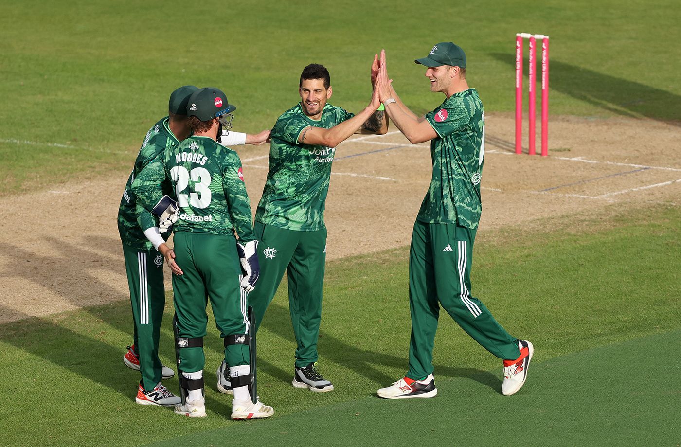 Benny Howell celebrates a wicket