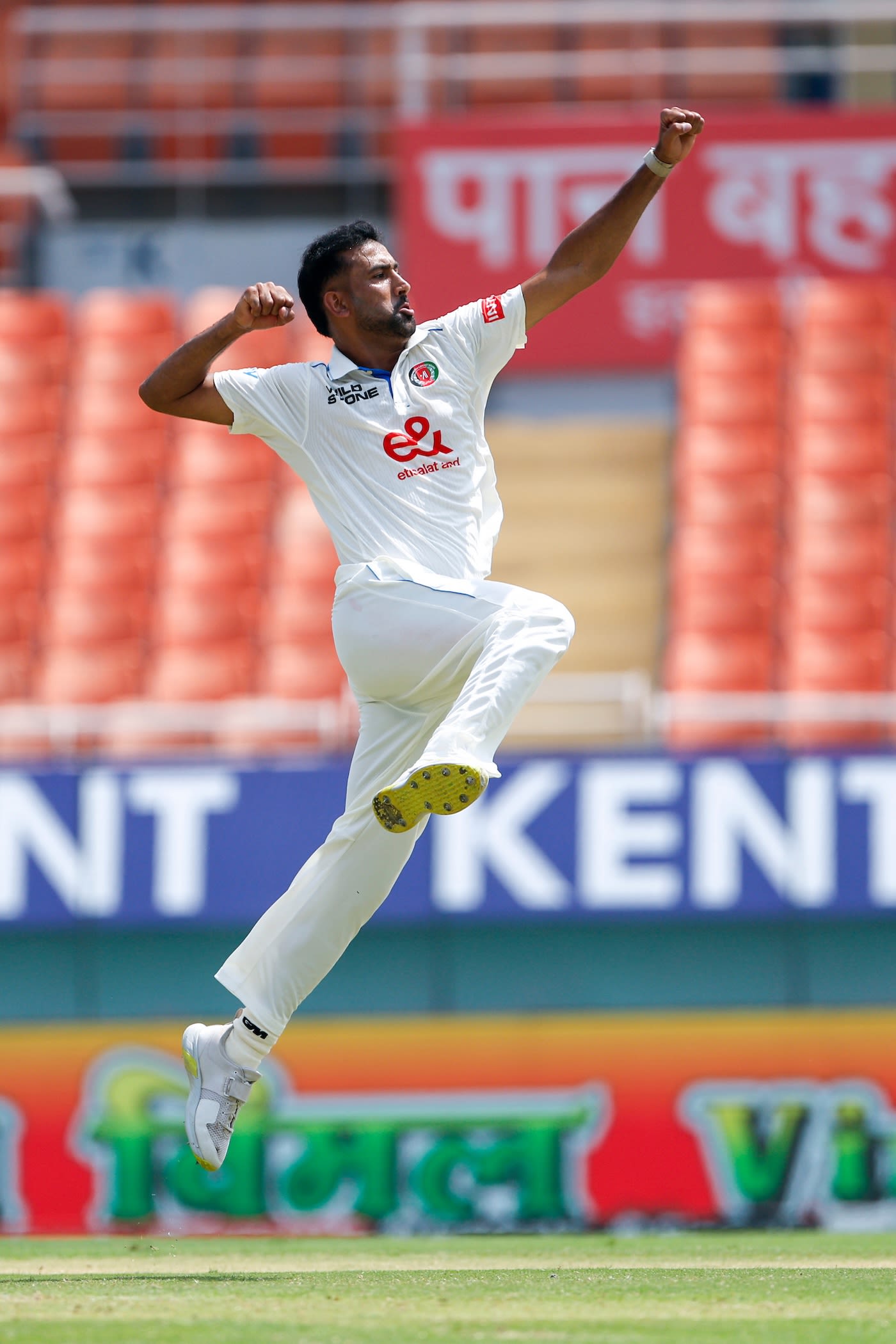 Mohammad Saleem picked up his third wicket when he sent back Shubman Gill
