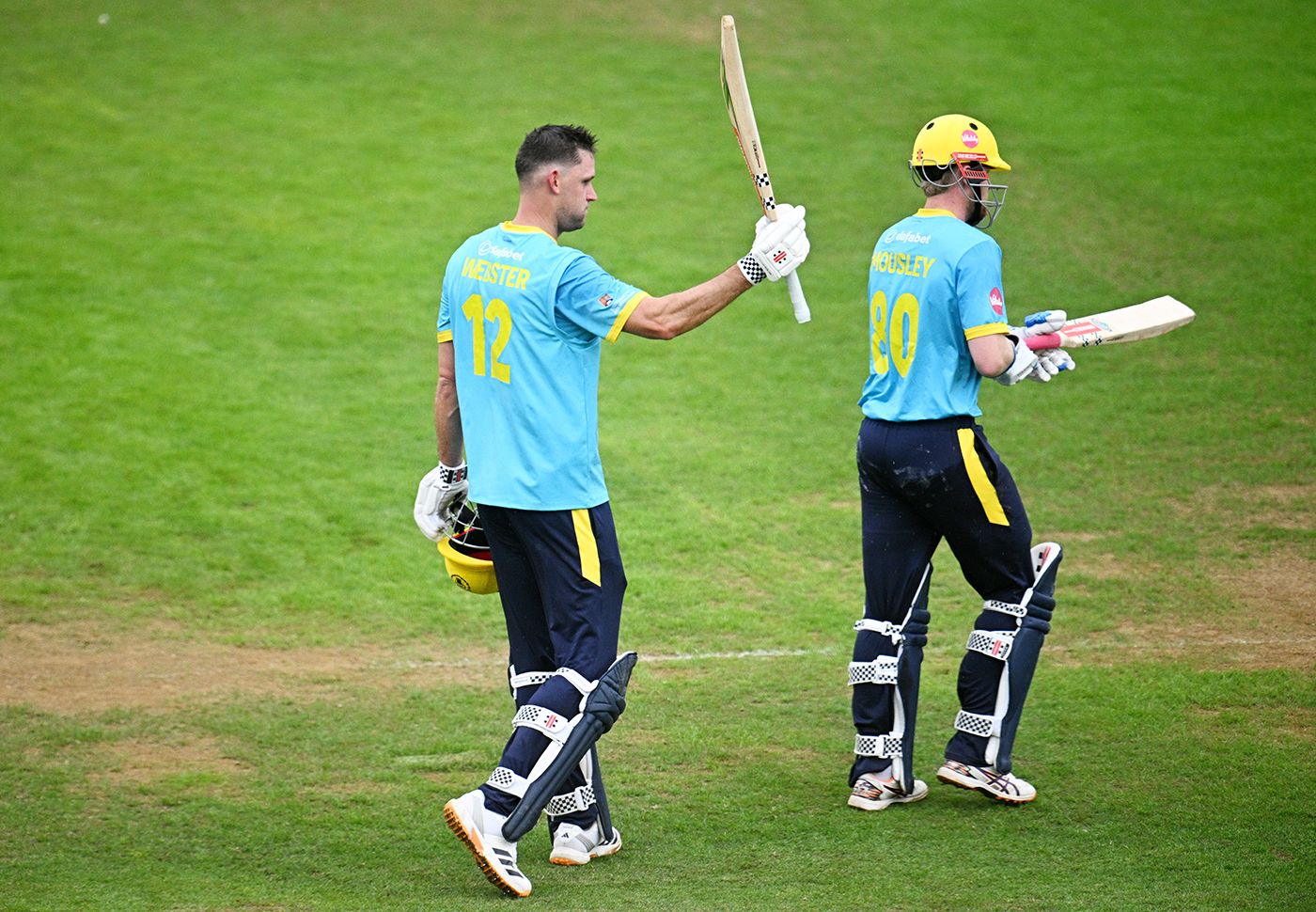 Beau Webster celebrates his maiden T20 hundred