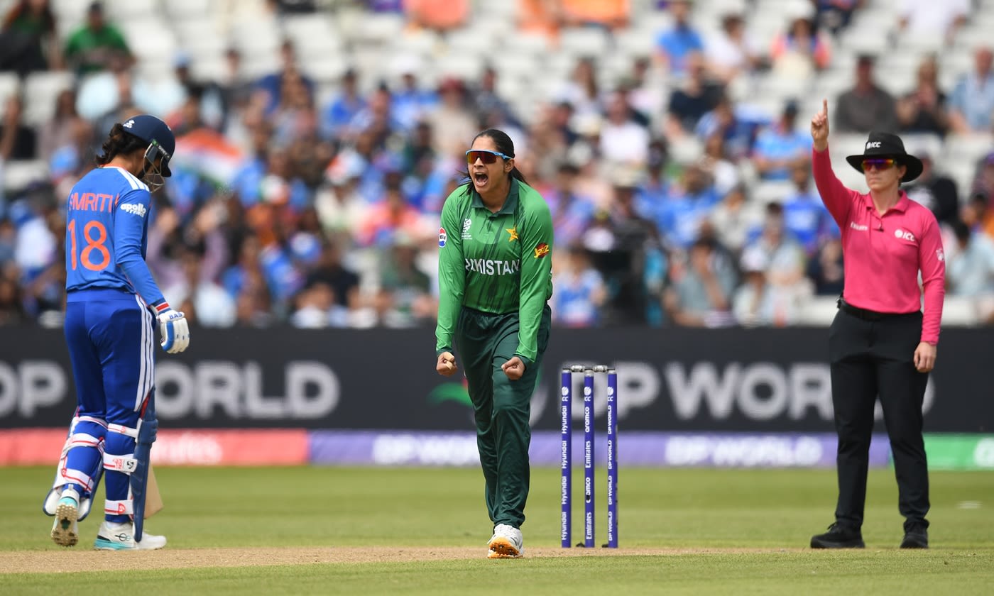 Sadia Iqbal celebrates after getting rid of Shafali Verma cheaply