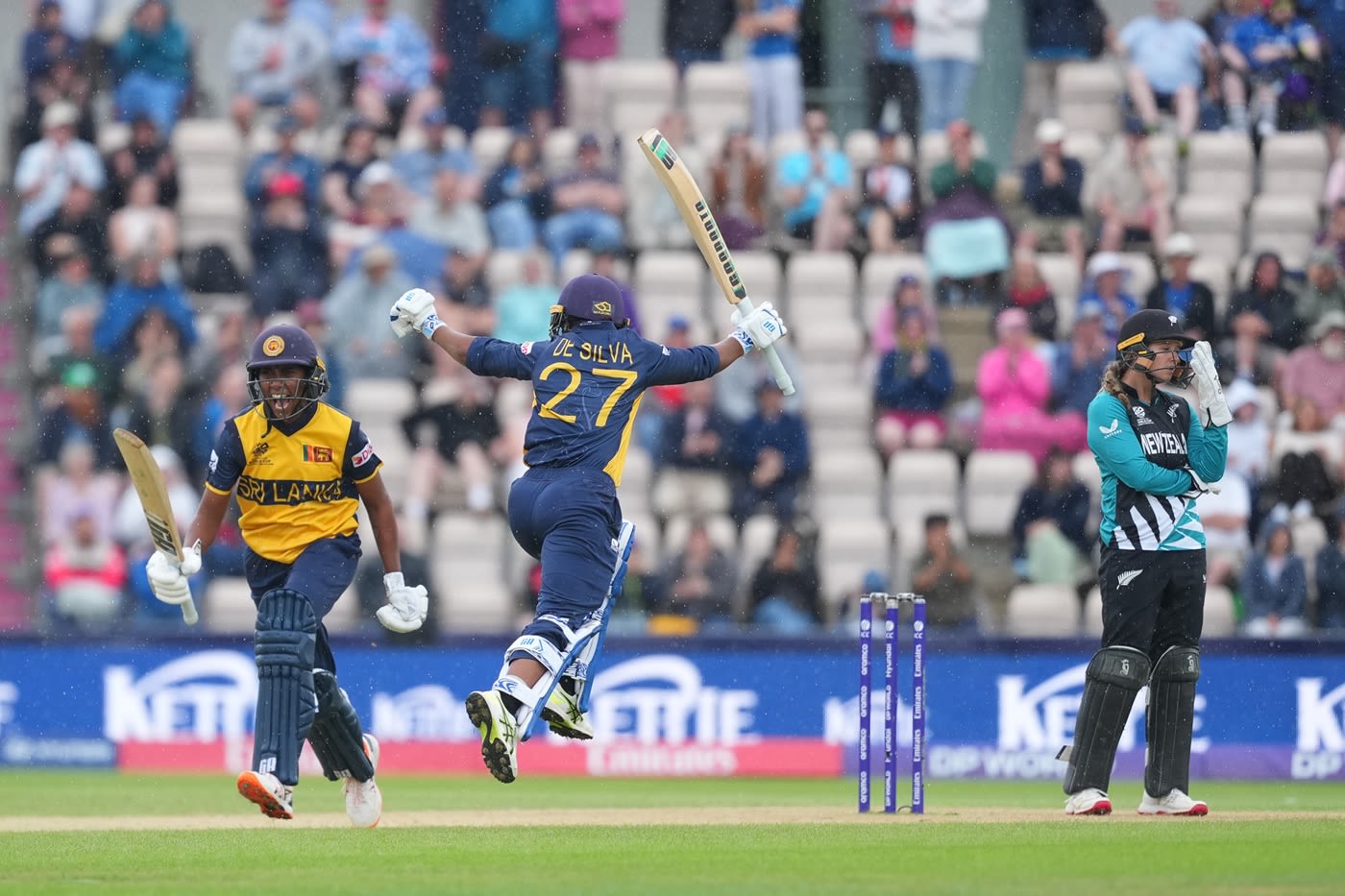 Kaushini Nuthyangana and Nilakshika Silva were pumped after Sri Lanka's thrilling win