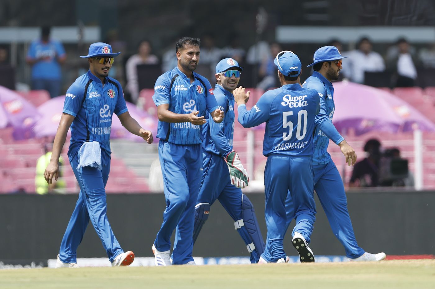 Mohammad Saleem celebrates his first ever ODI wicket