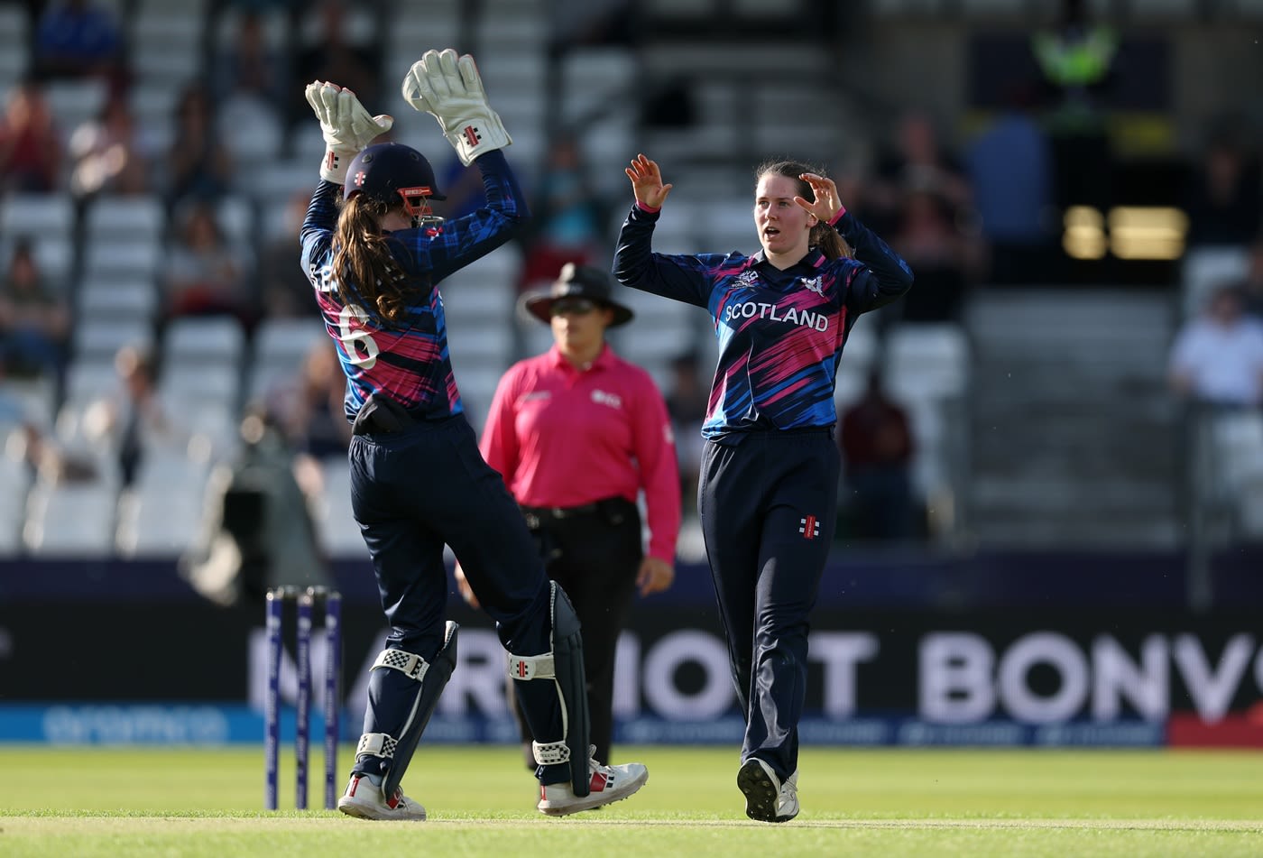 Katherine Fraser dismissed Hayley Matthews