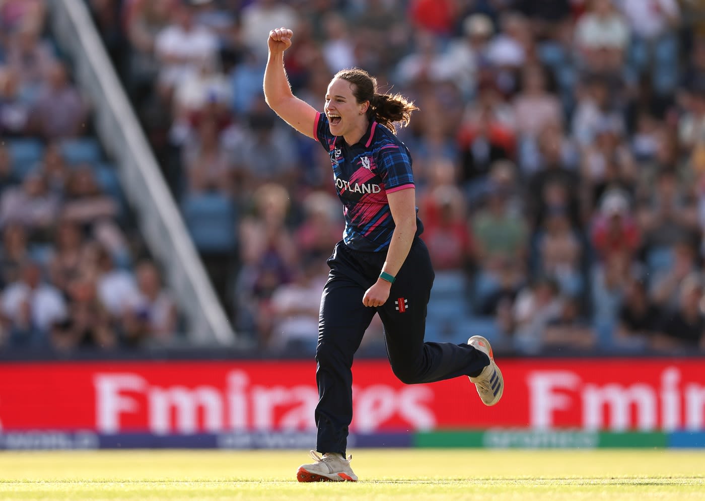 Hannah Rainey celebrates a wicket