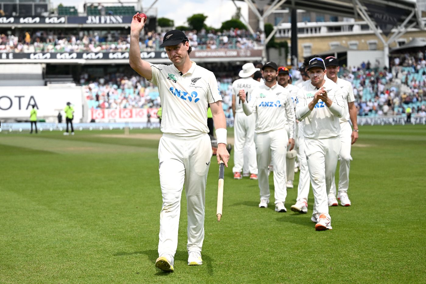 Matt Henry leads New Zealand off after claiming 11 wickets in a 253-run win