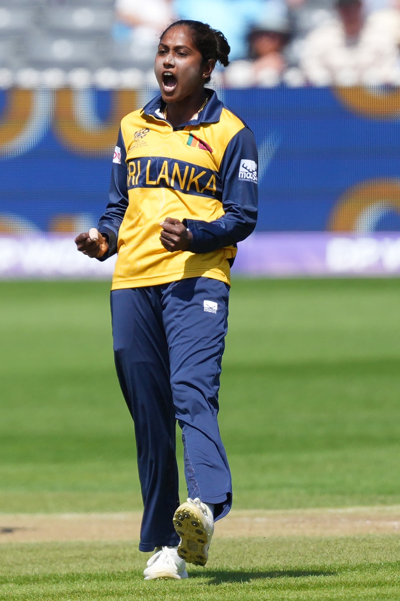 Sugandika Kumari celebrates after dismissing Orla Prendergast