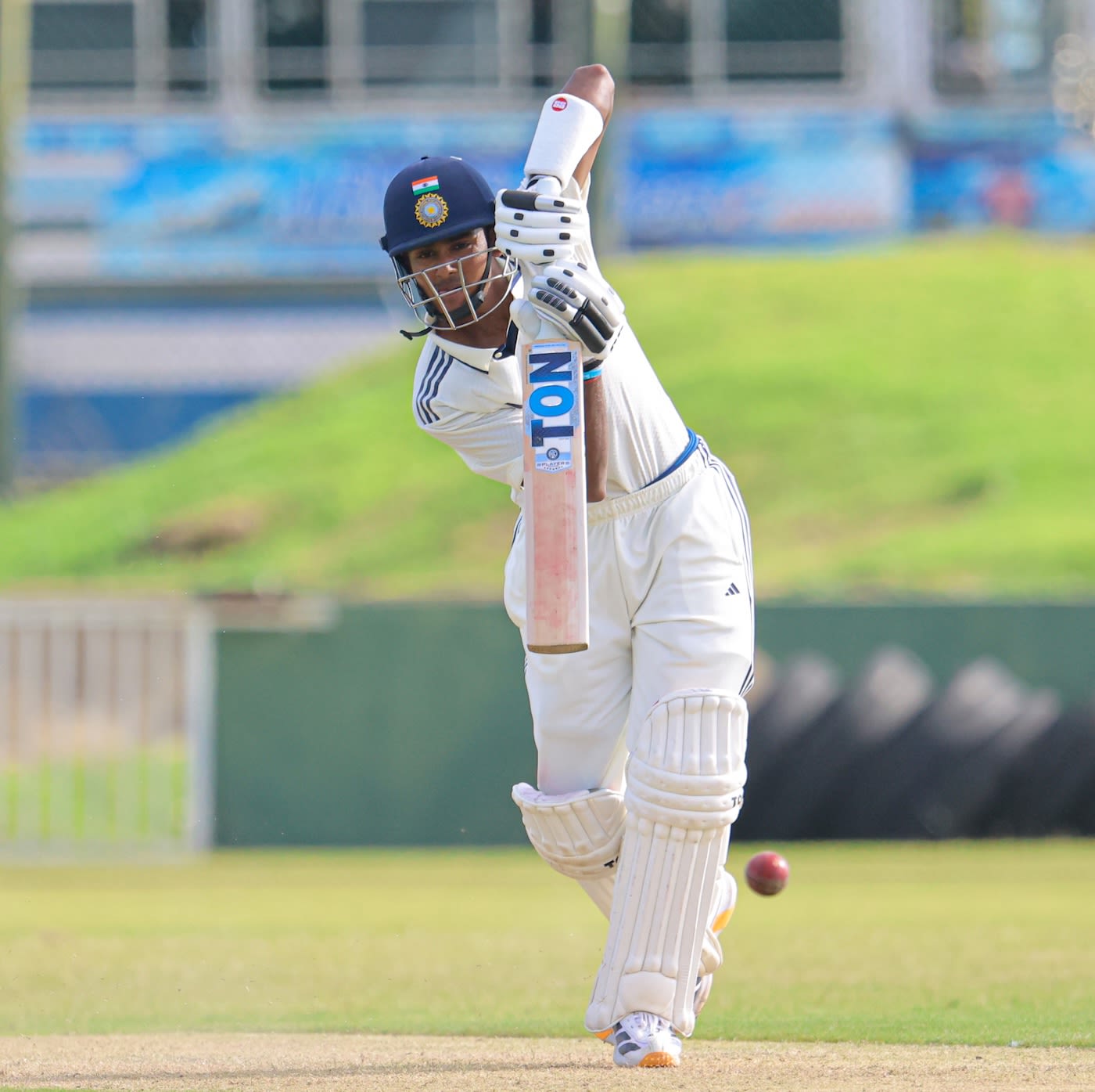 Shaik Rasheed plays down the ground