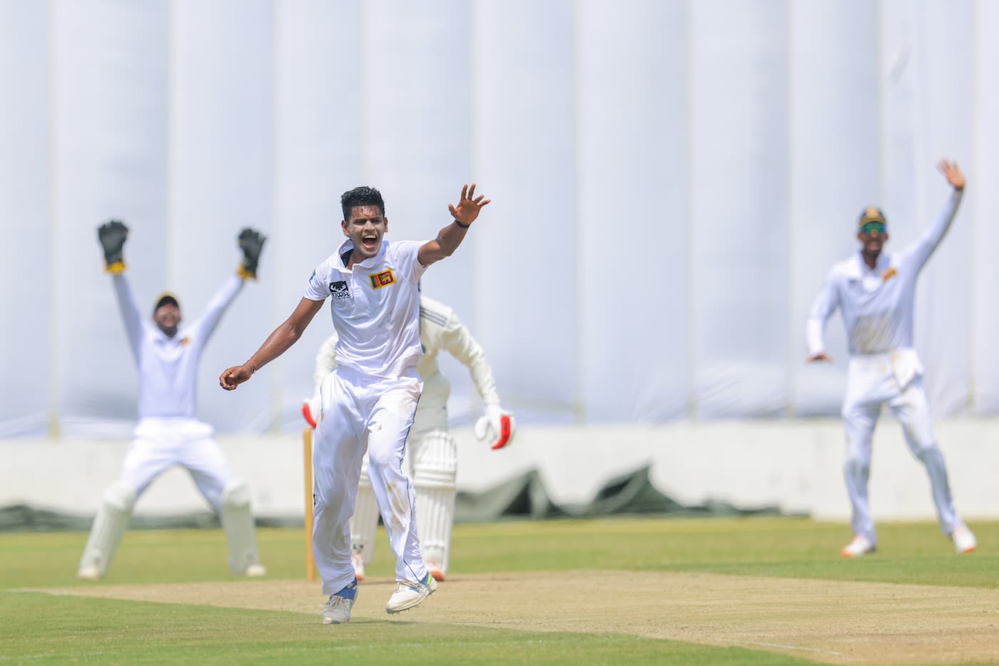 Chamika Gunasekara belts out an appeal