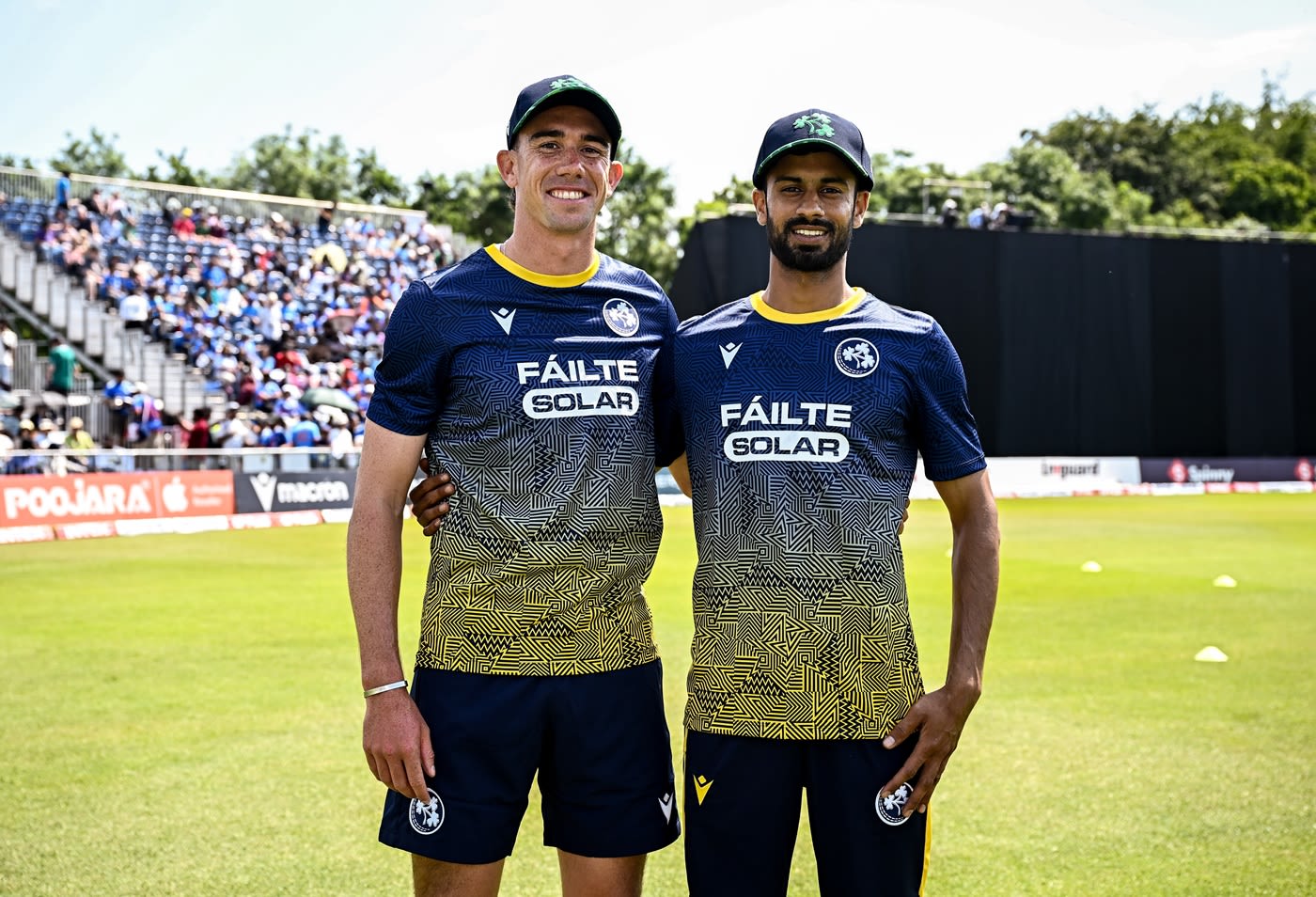 Matt Hollard and Jai Moondra line up with their debut caps