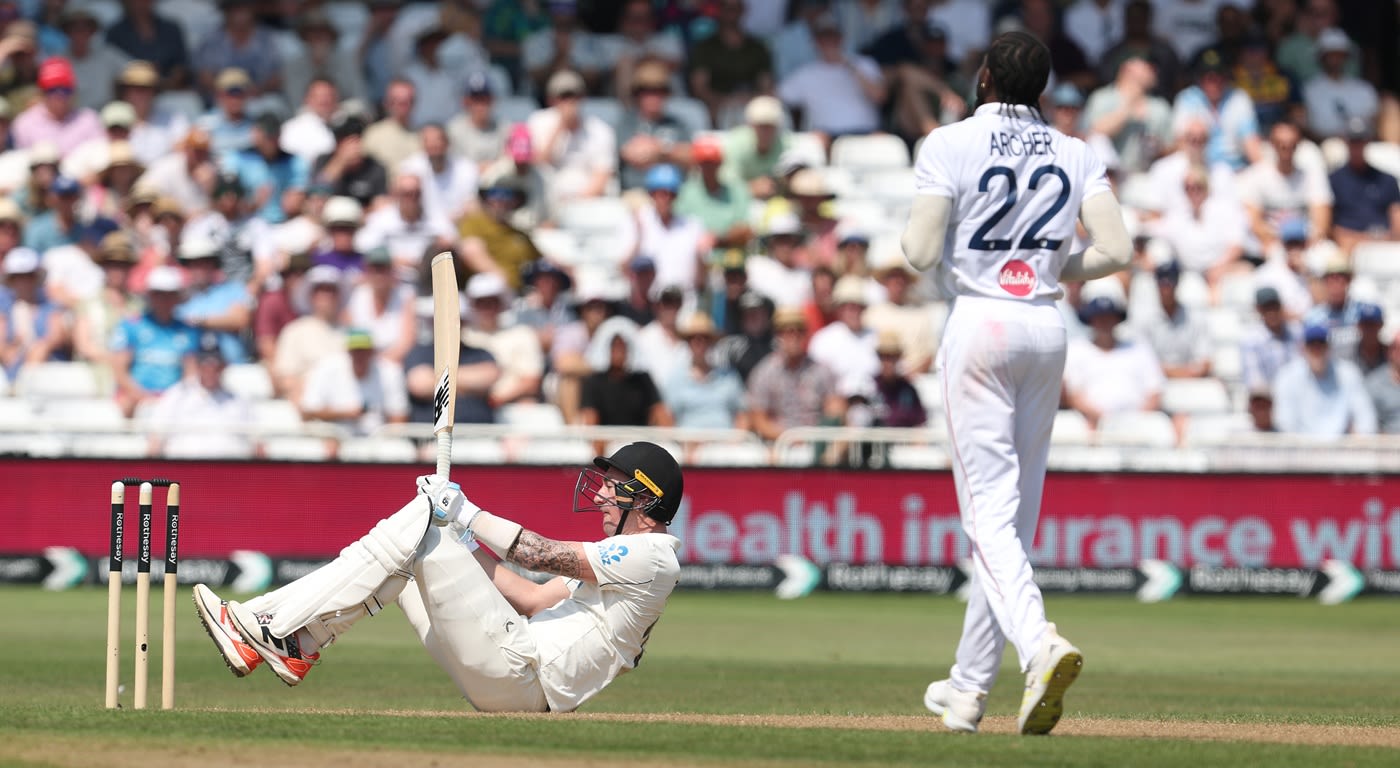 Blair Tickner was struck by a Jofra Archer bouncer while batting